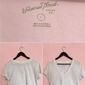 Universal Thread Women's Cream V-Neck Tee